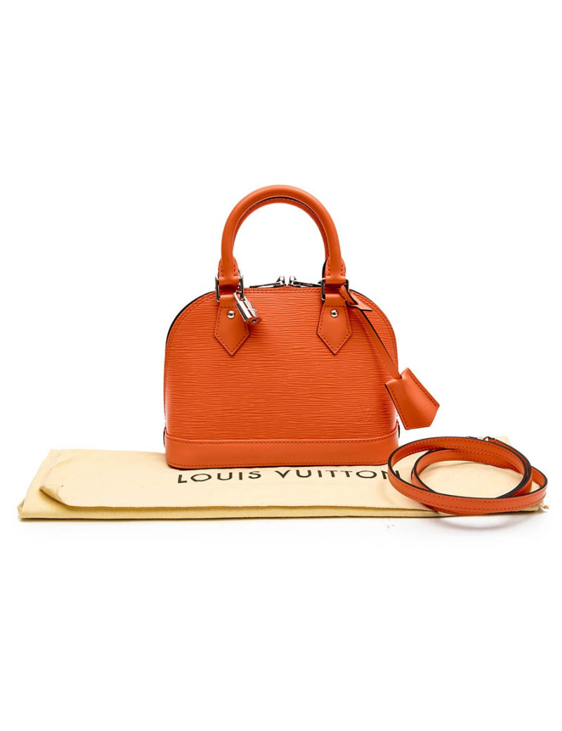 Mini sac Alma LOUIS VUITTON cuir épi corail