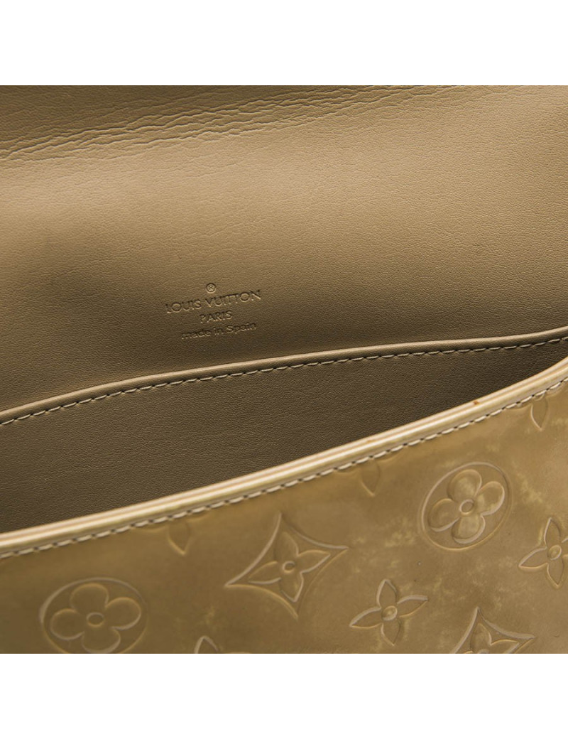 Sac LOUIS VUITTON cuir  monogram verni beige