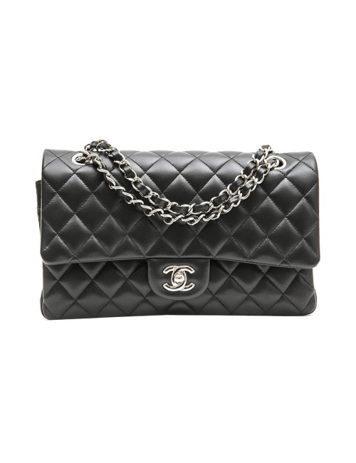 Sac CHANEL Timeless en cuir d'agneau matelassé noir