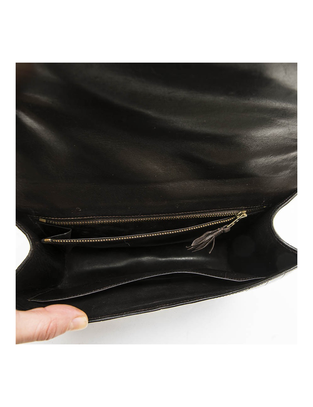  HERMES vintage 'Constance' bag in brown chocolate crocodile leather