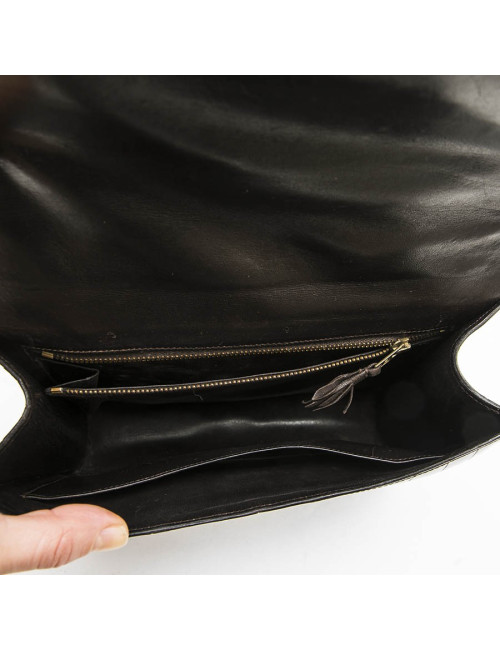  HERMES vintage 'Constance' bag in brown chocolate crocodile leather