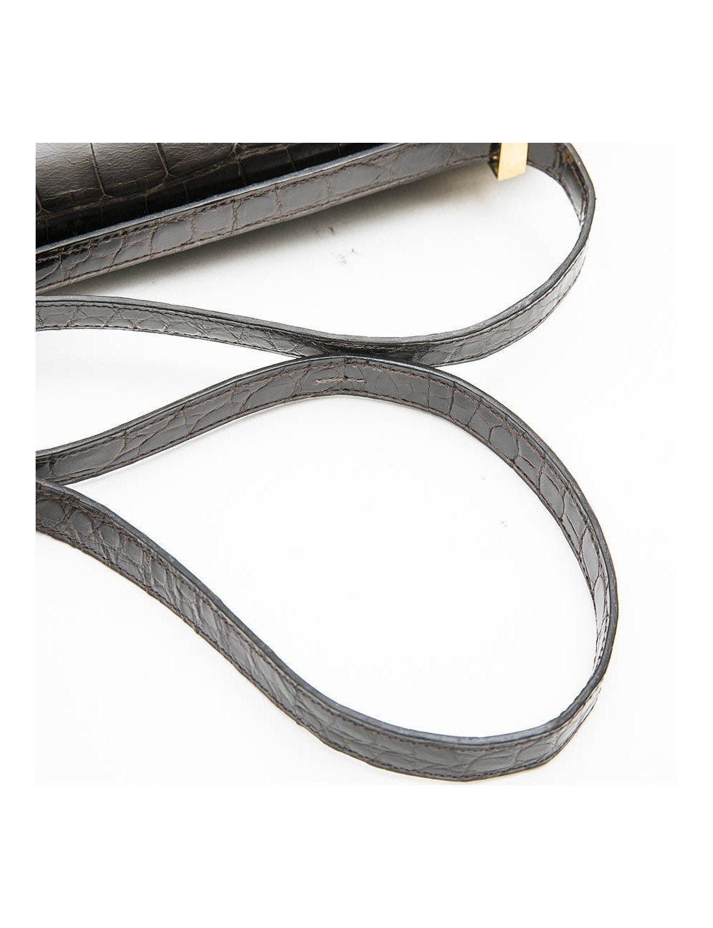  HERMES vintage 'Constance' bag in brown chocolate crocodile leather