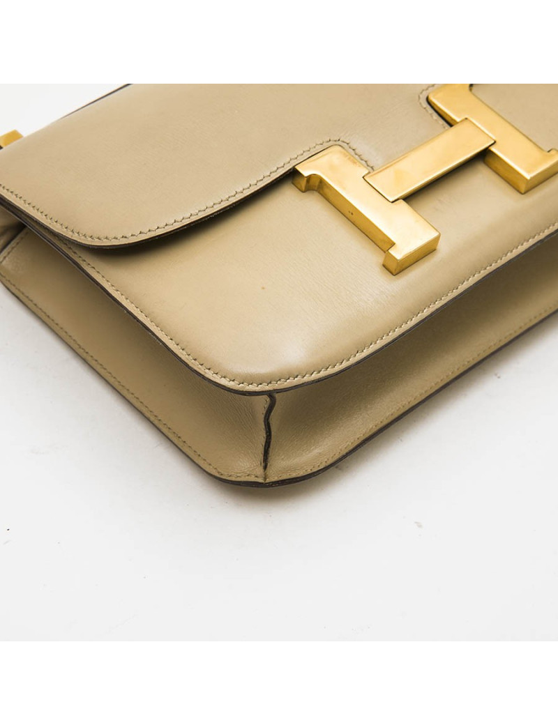 HERMES vintage 'Constance' bag in sand box leather