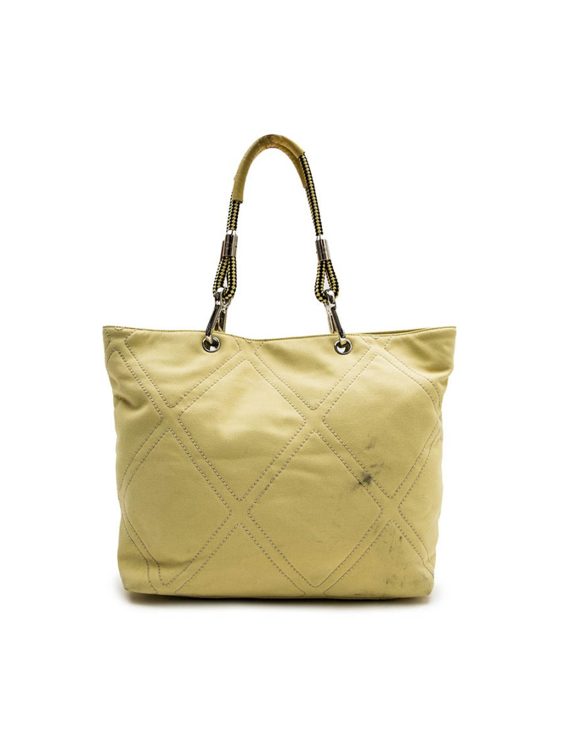 Sac CHANEL en toile jaune vintage