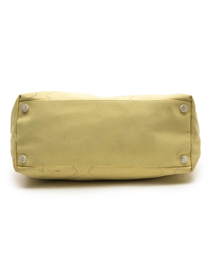 CHANEL vintage tote bag in yellow canvas