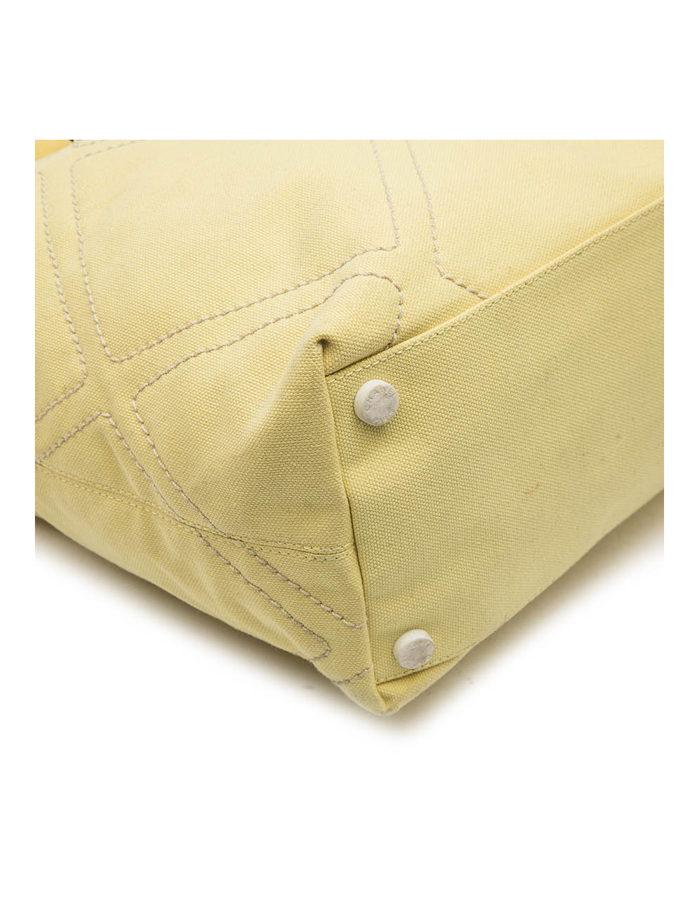 CHANEL vintage tote bag in yellow canvas