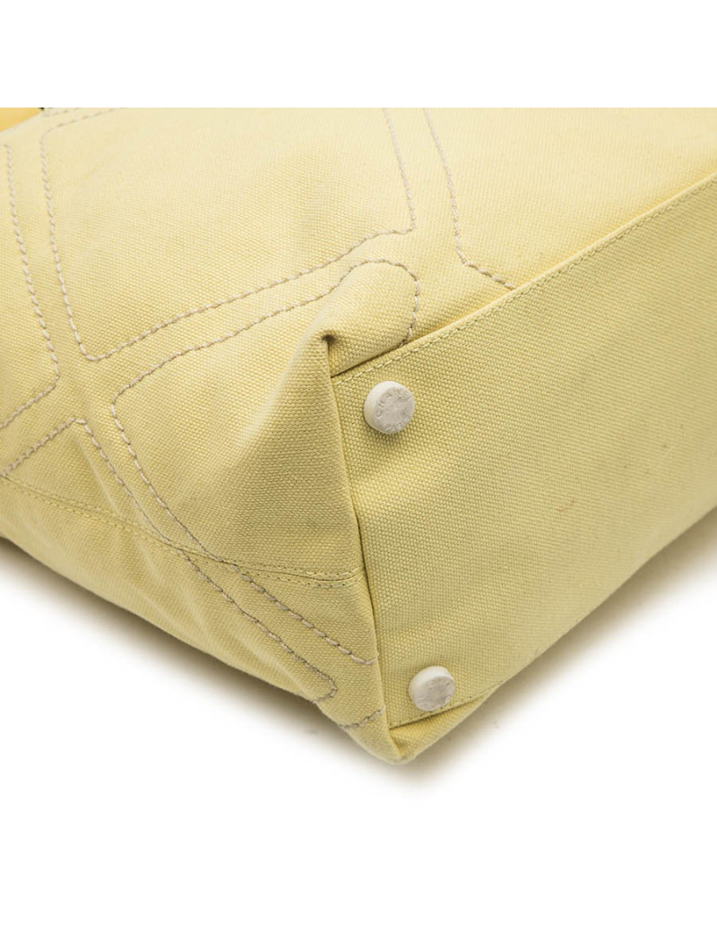 Sac CHANEL en toile jaune vintage