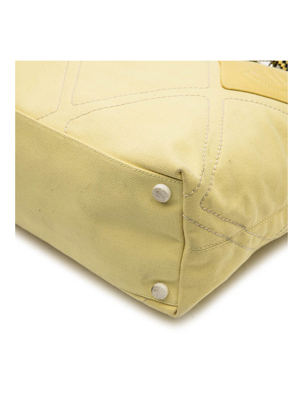 CHANEL vintage tote bag in yellow canvas