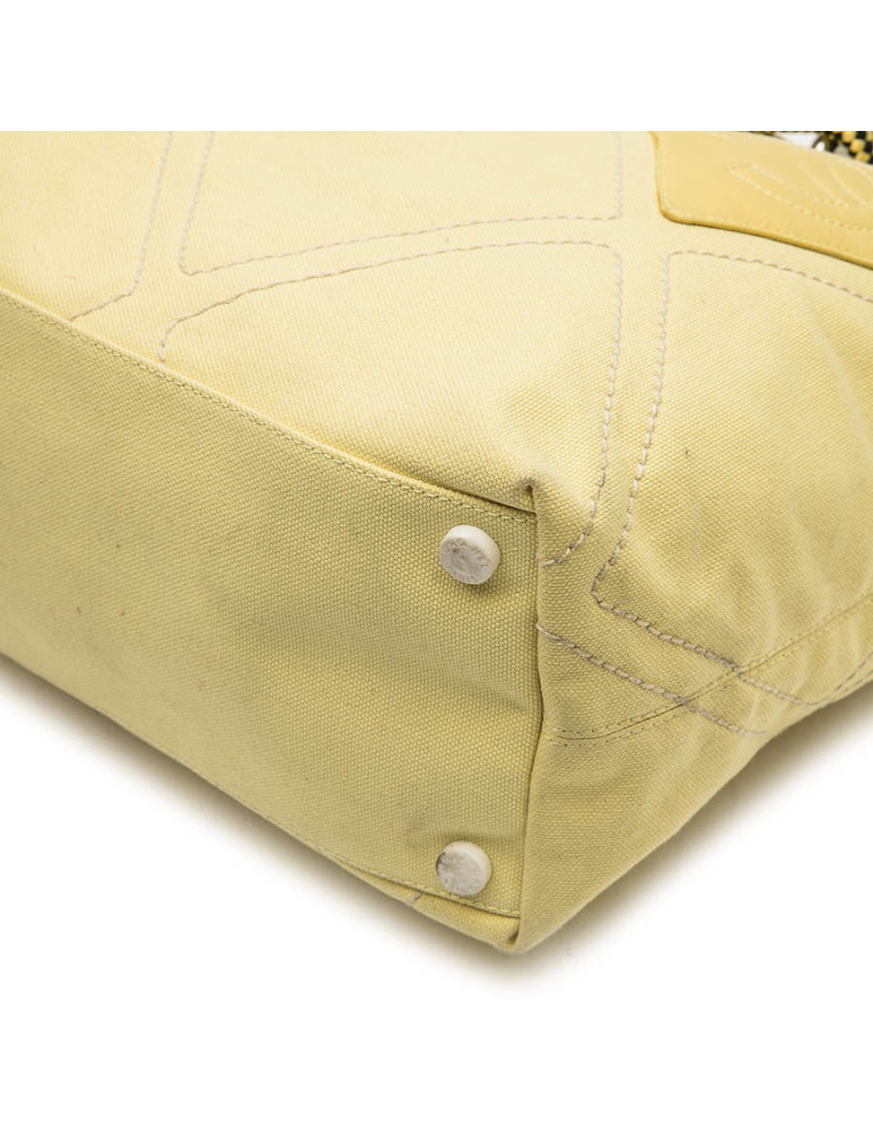 Sac CHANEL en toile jaune vintage