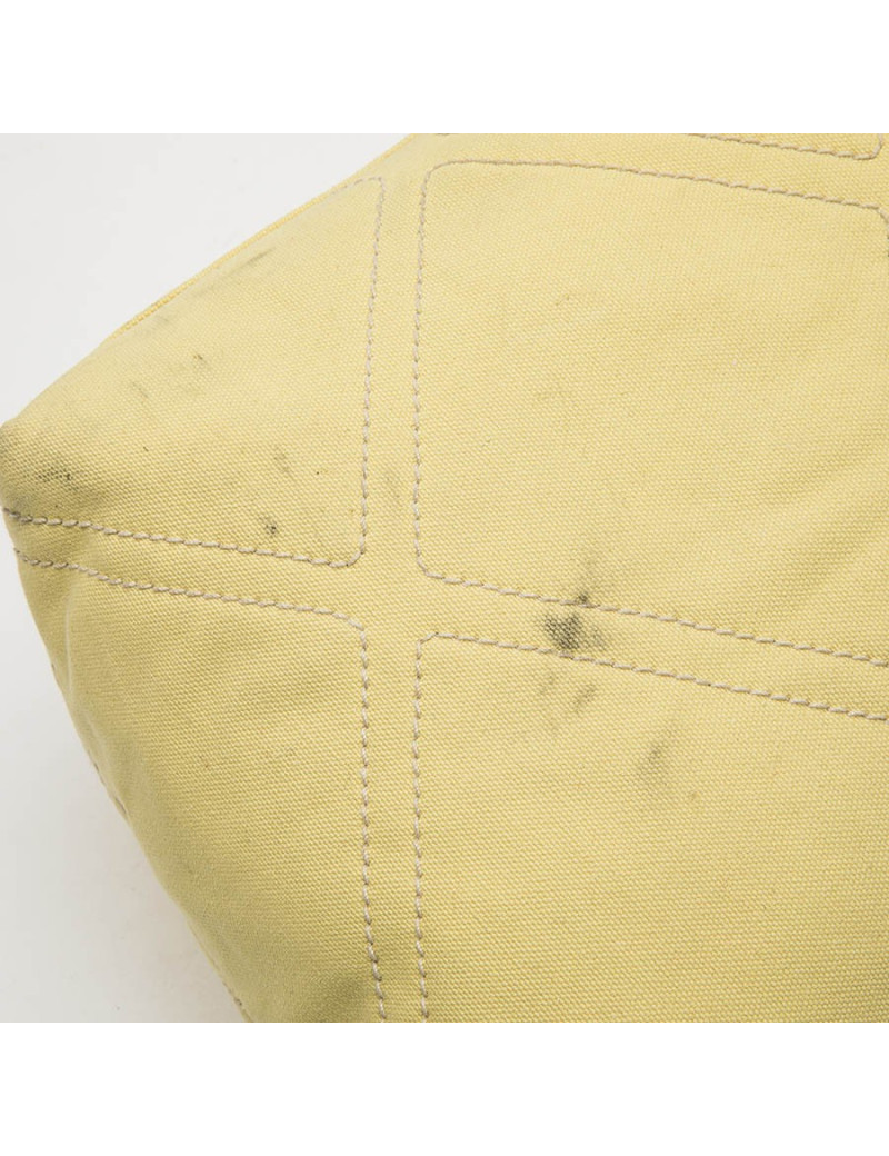Sac CHANEL en toile jaune vintage