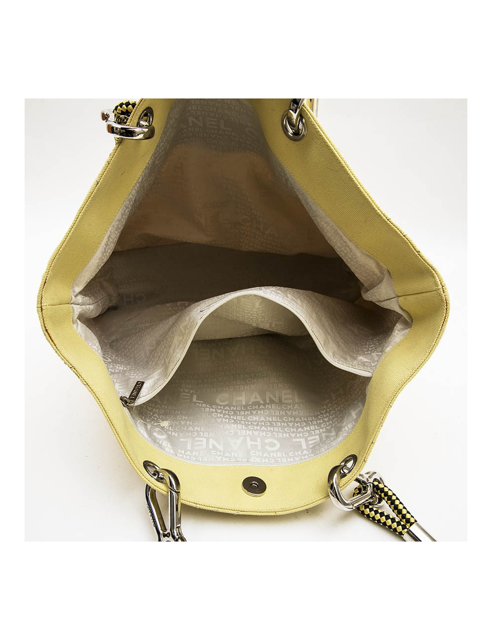 CHANEL vintage tote bag in yellow canvas