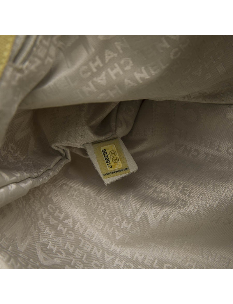 CHANEL vintage tote bag in yellow canvas