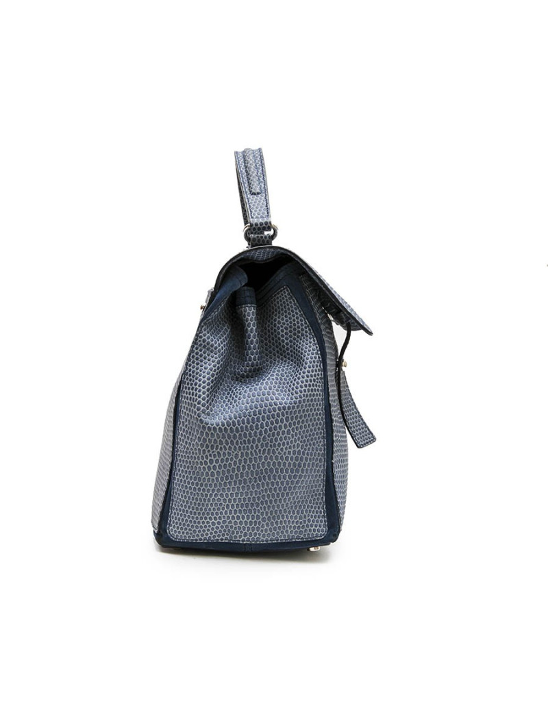 Sac YVES SAINT LAURENT cuir façon python bleu