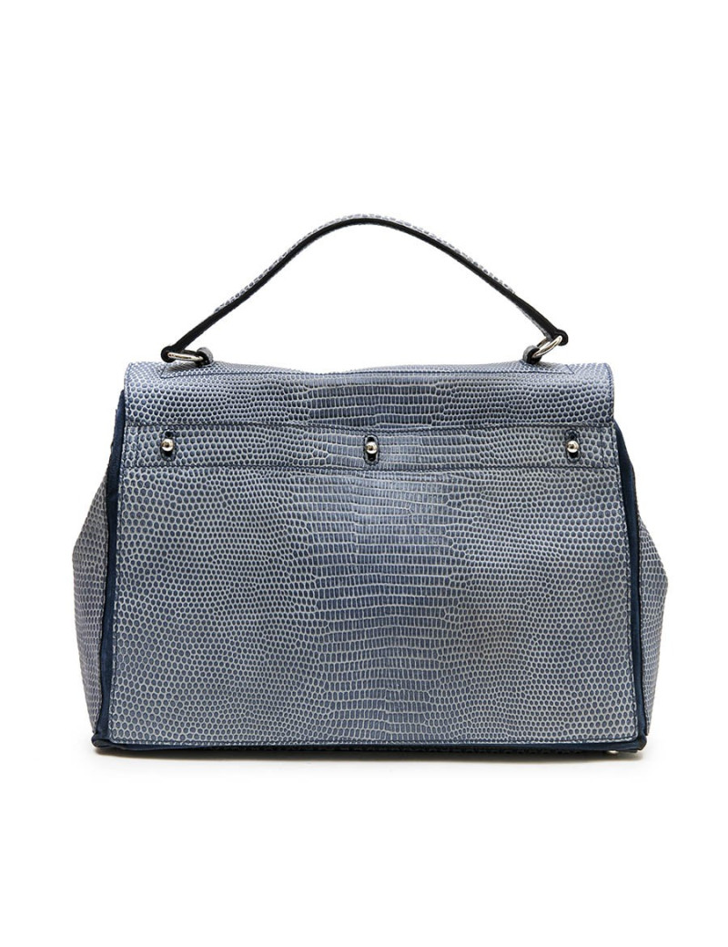 Sac YVES SAINT LAURENT cuir façon python bleu
