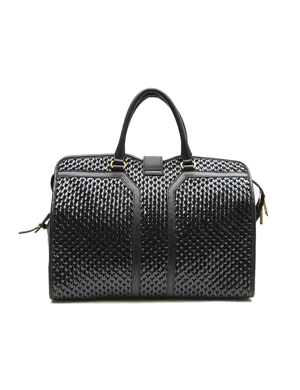 YVES SAINT LAURENT 'Chyc' bag in black leather and braided vinyl