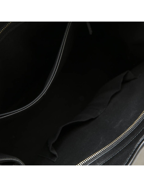 YVES SAINT LAURENT 'Chyc' bag in black leather and braided vinyl