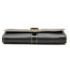 LOUIS VUITTON clutch in black grained leather with saddle stitching