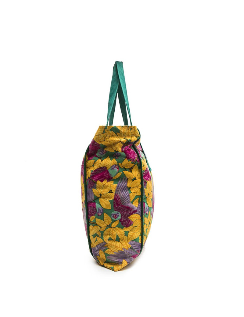 HERMES beach bag in multicolored flower printed cotton