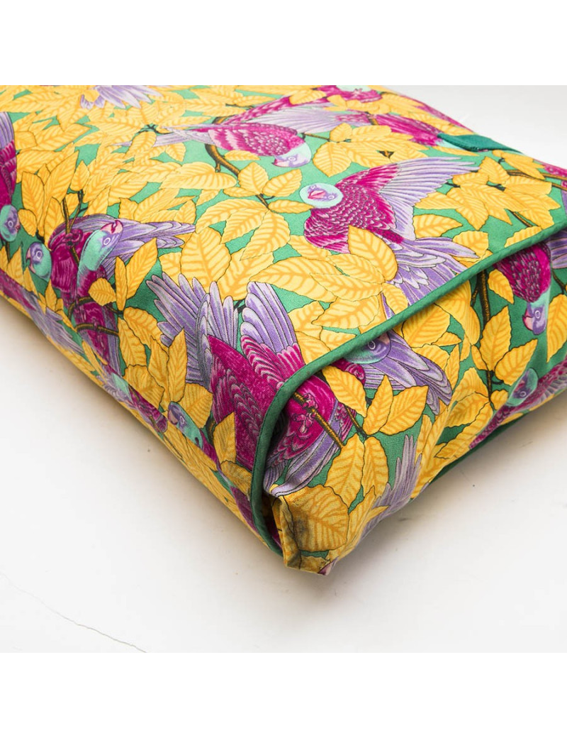 HERMES beach bag in multicolored flower printed cotton