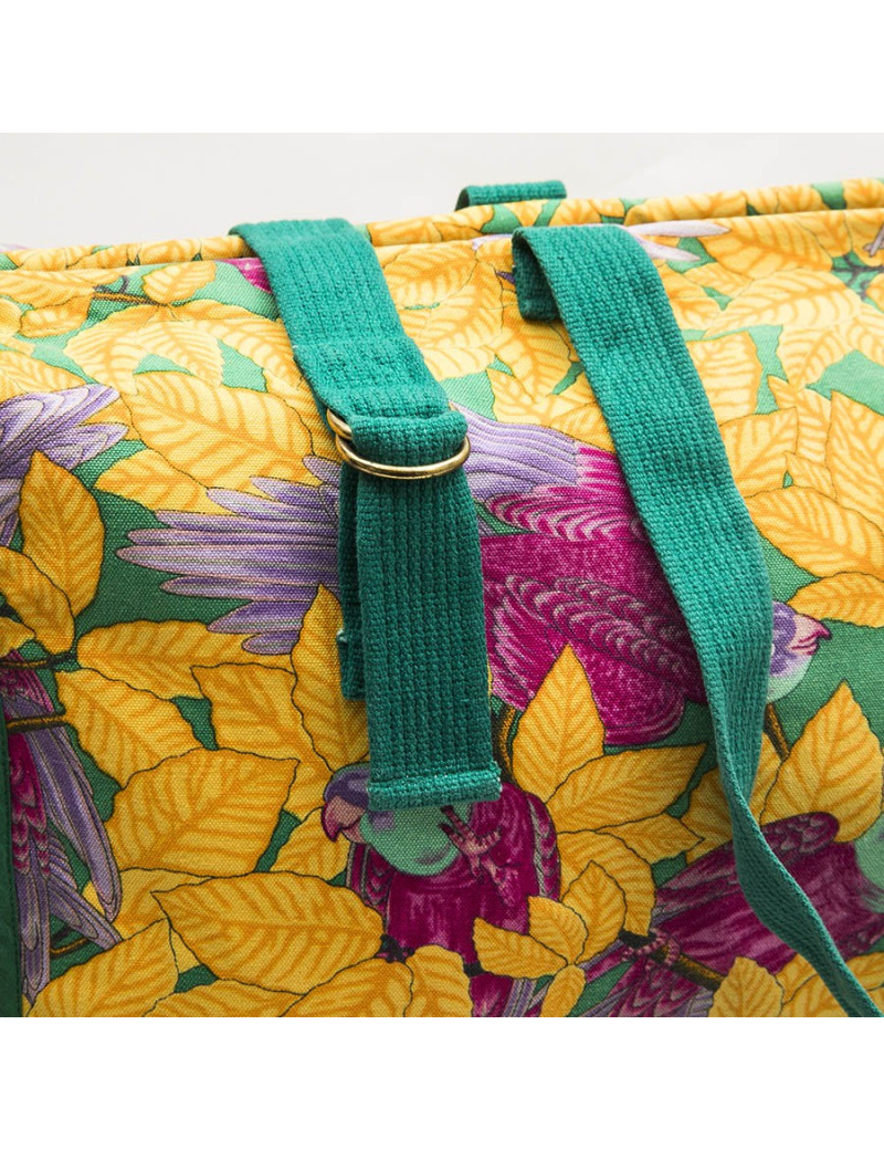 HERMES beach bag in multicolored flower printed cotton