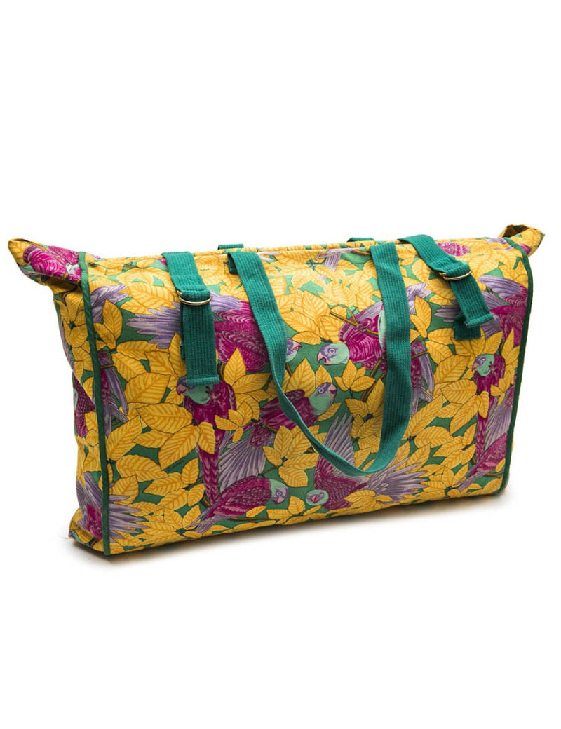 HERMES beach bag in multicolored flower printed cotton
