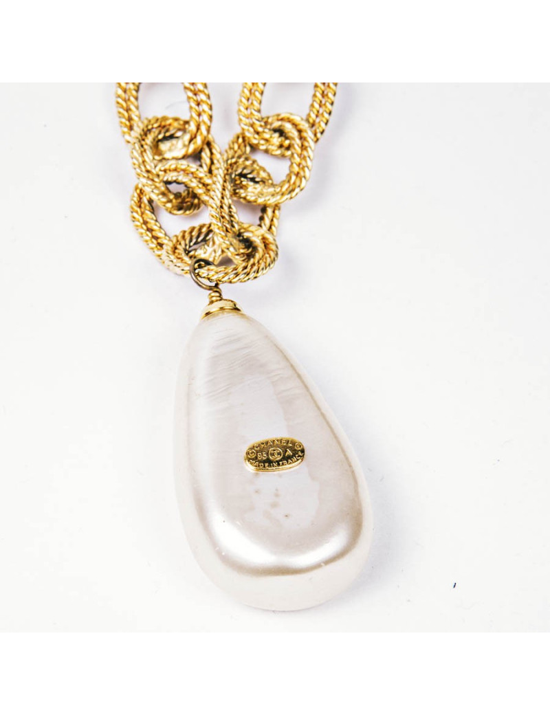 Sautoir Couture CHANEL perles pâte de verre 