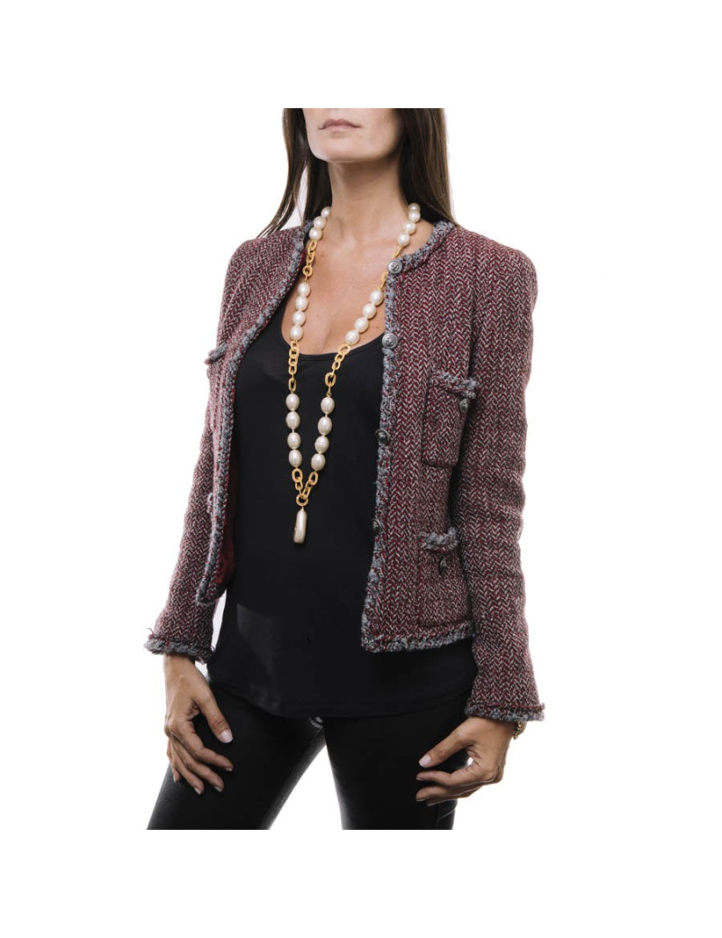 Sautoir Couture CHANEL perles pâte de verre 