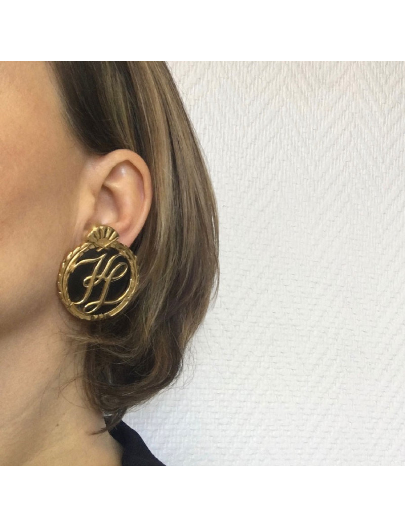 Boucles d'oreille clips KARL LAGERFELD en métal doré