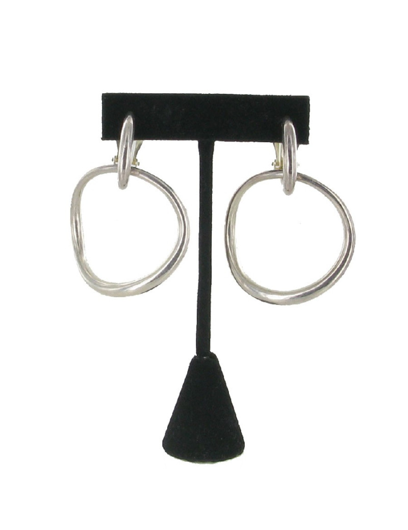 Boucles d'oreille clips CHANEL créoles en argent 925