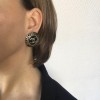 Boucles d'oreilles clips CHANEL vintage en métal doré