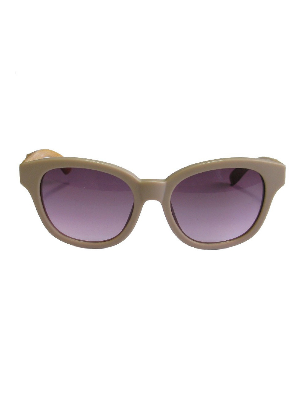 Lunettes de soleil LINDA FARROW LUXE en plastique beige rosé et bois