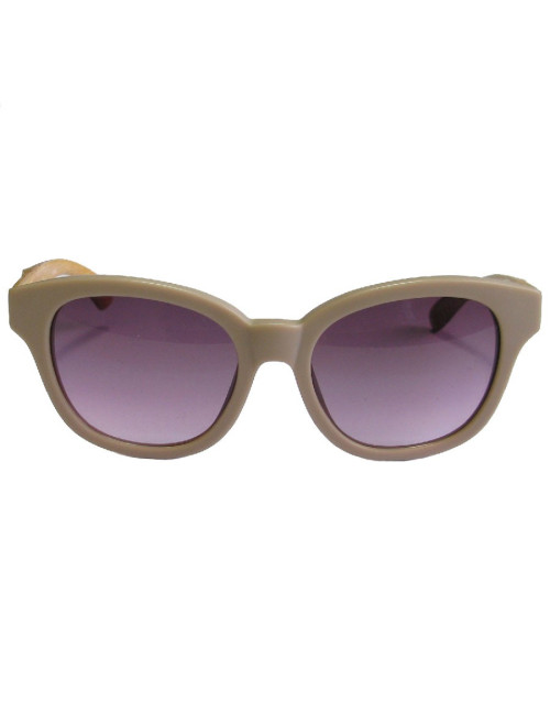 Lunettes de soleil LINDA FARROW LUXE en plastique beige rosé et bois