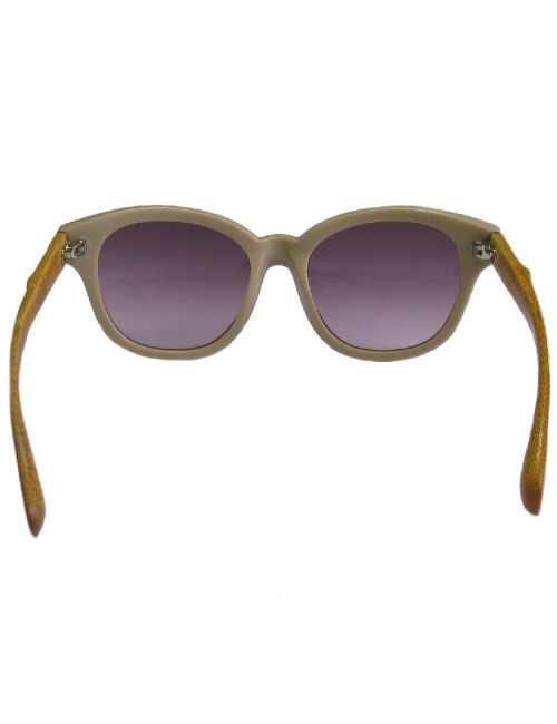 Lunettes de soleil LINDA FARROW LUXE en plastique beige rosé et bois