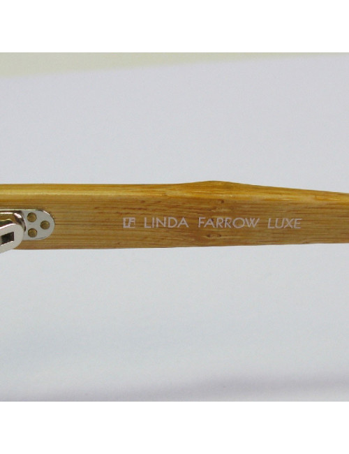 Lunettes de soleil LINDA FARROW LUXE en plastique beige rosé et bois