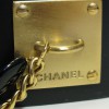  CHANEL belt 85FR in black leather and double chain in gold mesh and dark stones 
