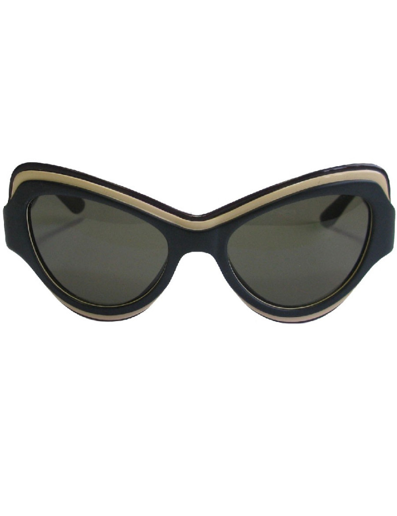Lunettes de soleil YVES SAINT LAURENT en plastique noir mat, beige et violet