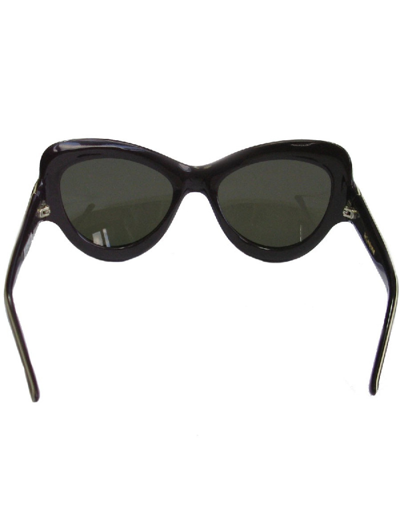 Lunettes de soleil YVES SAINT LAURENT en plastique noir mat, beige et violet