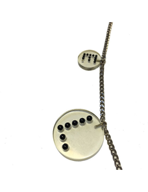 CHANEL belt-necklace in transparent plexi and black pearls