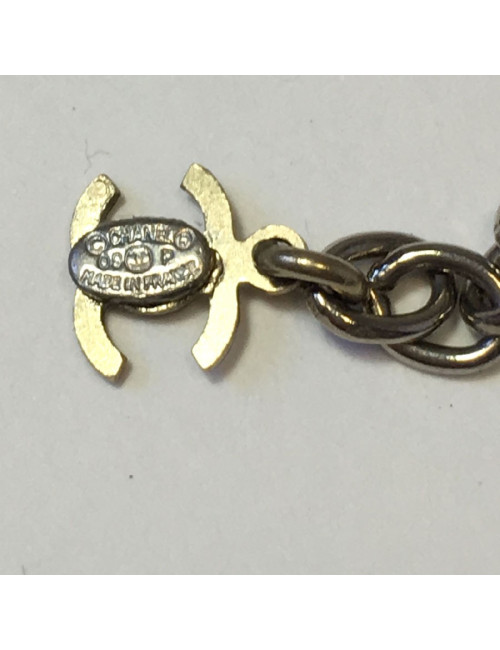 CHANEL belt-necklace in transparent plexi and black pearls