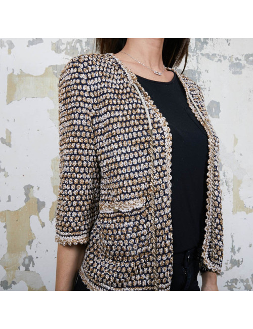 Gilet CHANEL T 36 en tricot multicolore