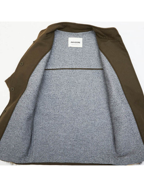 Trench AVA ADORE en toile kaki et poches en renard