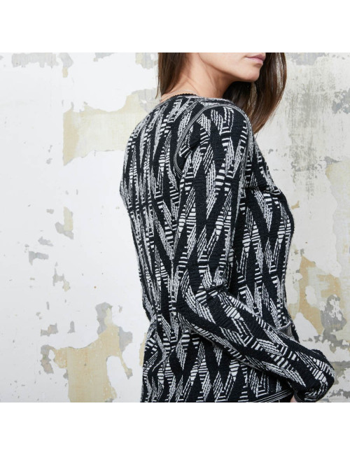 CHANEL cardigan in black and white cashmere size 36FR