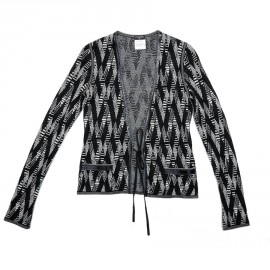 CHANEL cardigan in black and white cashmere size 36FR