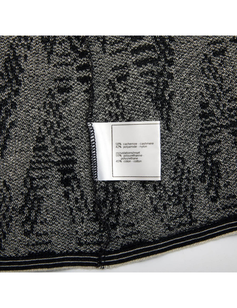 CHANEL cardigan in black and white cashmere size 36FR