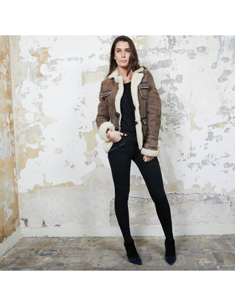 Veste DSQUARDED peau lainée