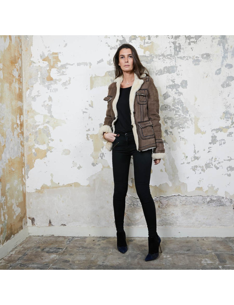 Veste DSQUARDED peau lainée