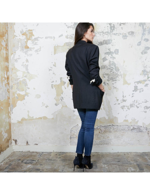 Blazer GIANNI VERSACE Couture en laine et  soie noire