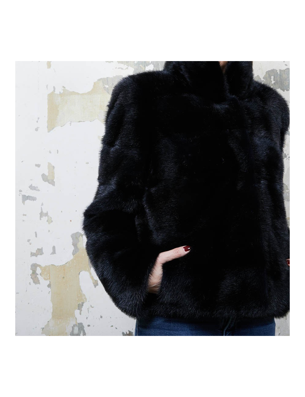 Veste YVES SALOMON vison rasé