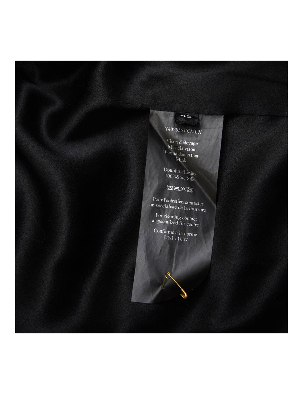 Veste  t 42 YVES SALOMON vison bleu nuit