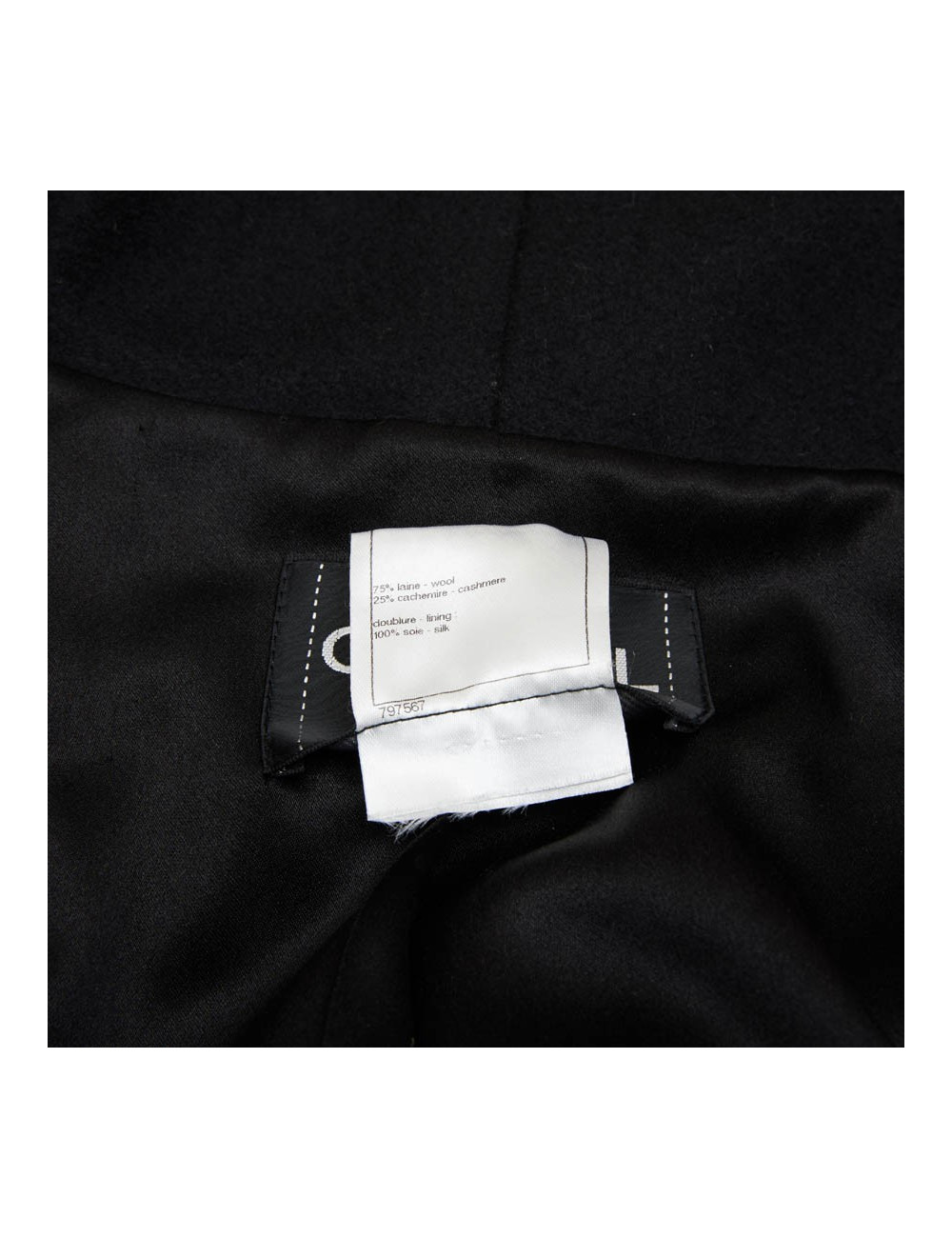 CHANEL T 34 Paris Shanghai Mid-length cape in black wool and cashmere size 34FR